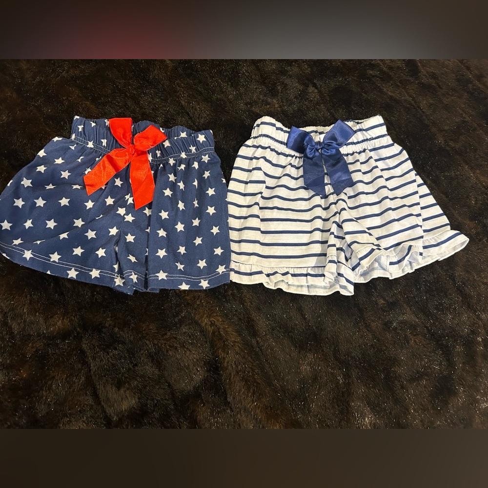 Max & Olivia Girls Shorts Lot Size 6–6X Stars & Stripes